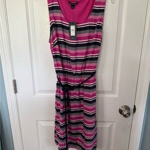 Tommy Hilfiger Pink and Black Sleeveless Sundress